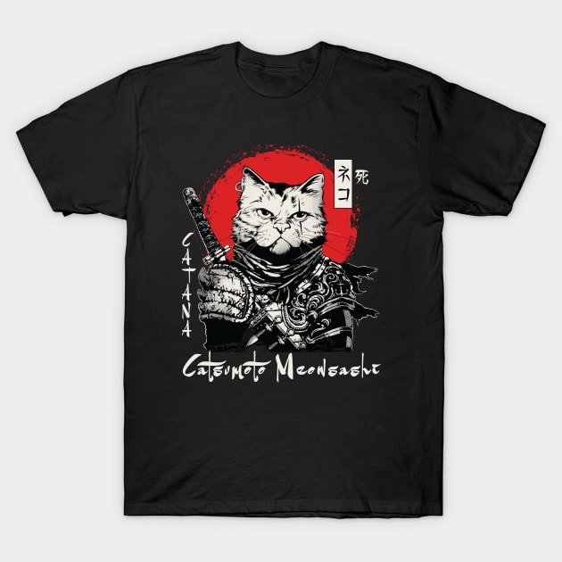 Catsumoto Meowsashi T-Shirt by Alema Art